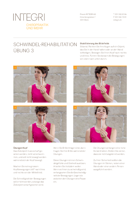 Übung Schwindel-Rehabilitaion 3