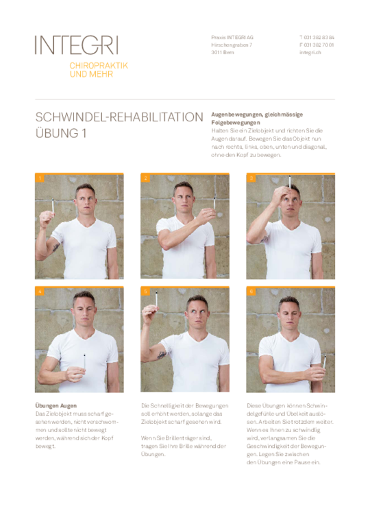 Übung Schwindel-Rehabilitaion 1