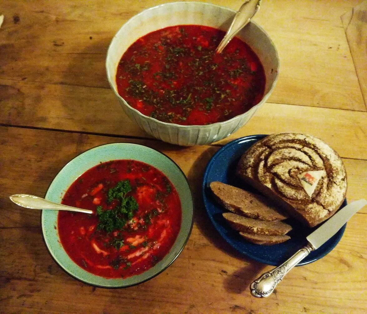Borscht, mise en place Borscht, mise en place