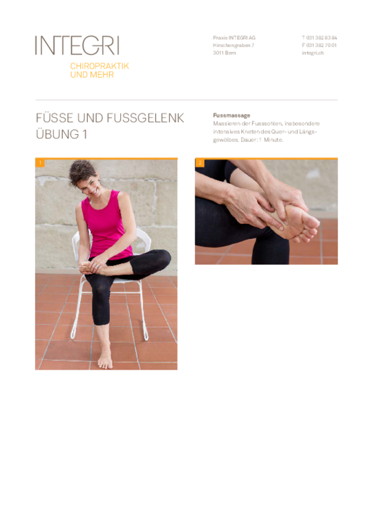 Übung Füsse und Fussgelenke 1