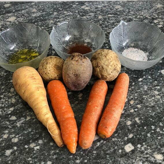 Gemüsechips, mise en place