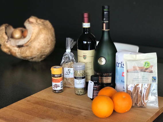 Glögg, mise en place Glögg, mise en place