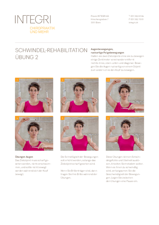 Übung Schwindel-Rehabilitaion 2